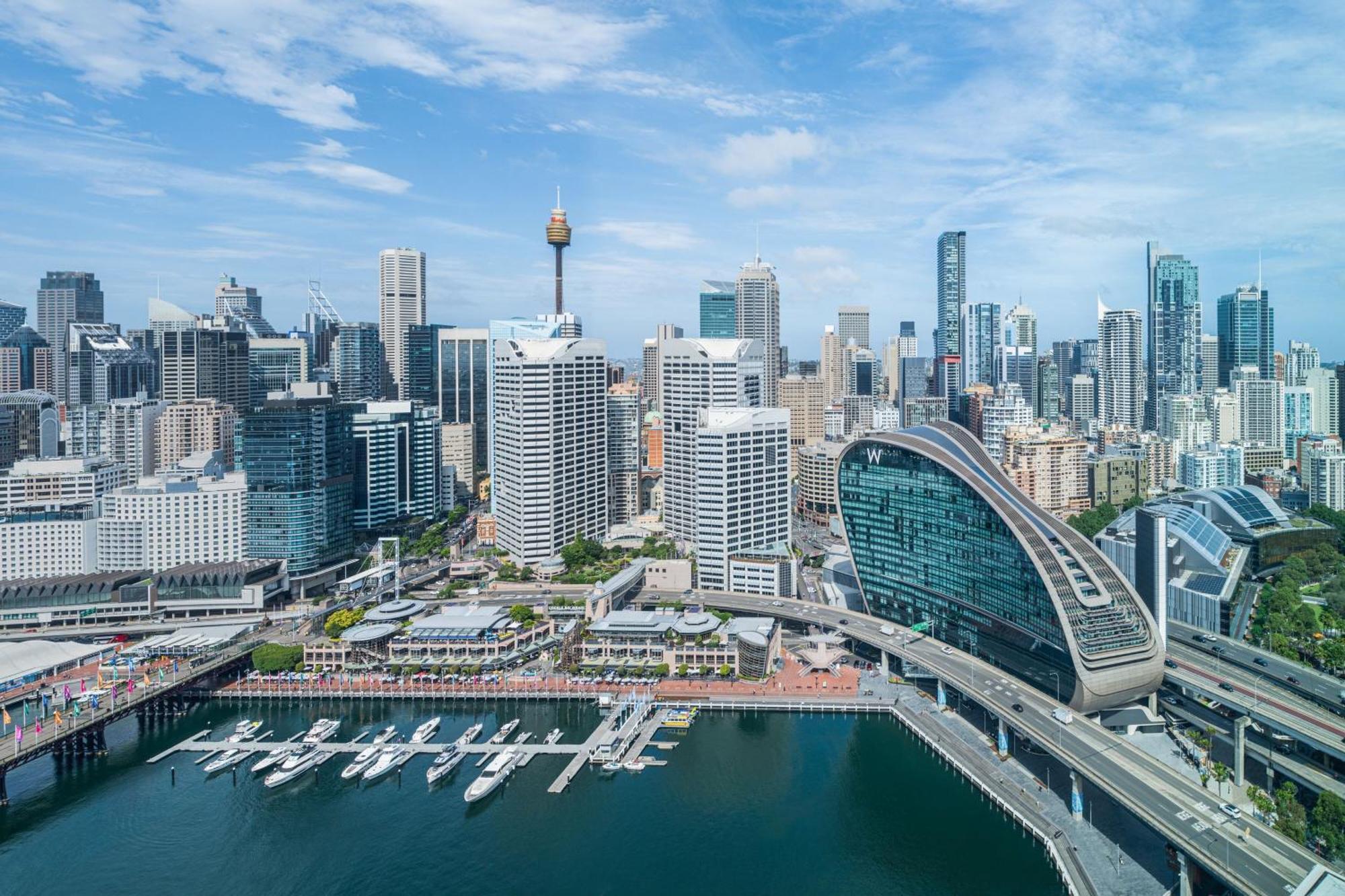 W Sydney Hotel ภายนอก รูปภาพ Aerial view of the Sydney CBD